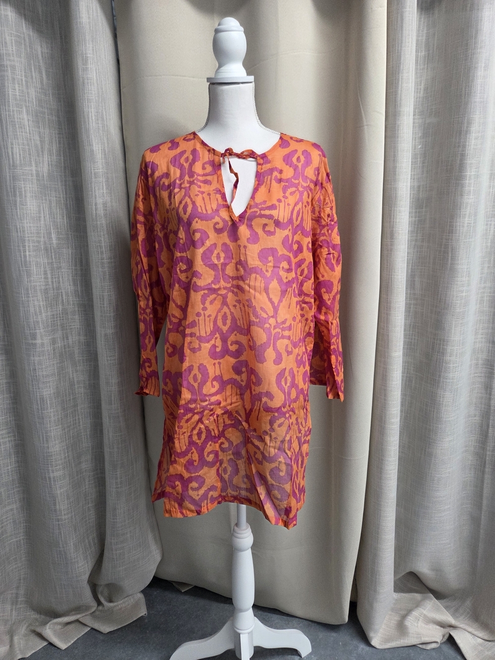 NWT Rock Flower Paper Women's Pink Orange Printed Beach Cover-up Summer Size M/L